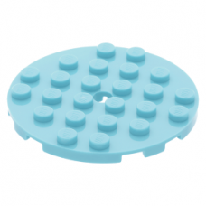 LEGO lapos elem kerek lyukkal középen 6x6, közép azúrkék (11213)